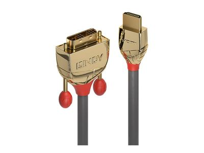 HDMI Laidas - LINDY Gold Line HDMI į DVI-D Laidas, M/M, 1920x1200@60Hz, 15 m, Pilkas