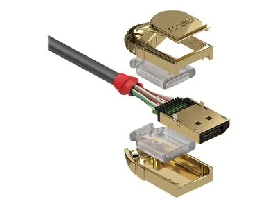DisplayPort Kabelis - LINDY Gold Line DisplayPort 1.4 Kabelis, 3 m, Pilkas
