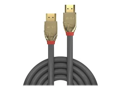 Lindy HDMI 2.1 itin didelės spartos M/M 1m pilka/auksinis