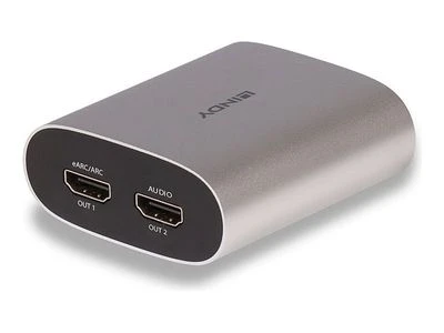 Lindy HDMI eARC ekstraktorius: jungčių skydelis