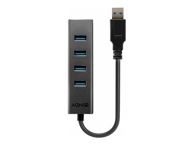 USB Hub - LINDY USB 3.0 Hub, 4 Jungtys, Juodas