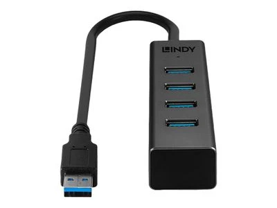 USB Hub - LINDY USB 3.0 Hub, 4 Jungtys, Juodas