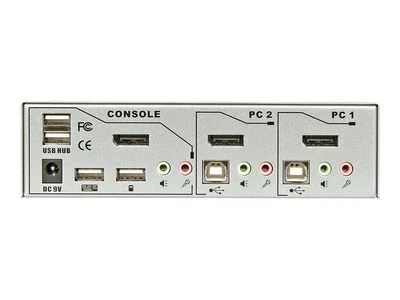 Lindy KVM Perjungiklis - 2 Port DisplayPort 1.2 KVM Perjungiklis 3840x2160@60Hz USB 2.0 Garso