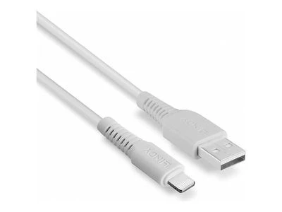 USB Kabelis - LINDY USB Type A į Lightning Laidas, M/M, 480Mbps, 0.5 m, Baltas