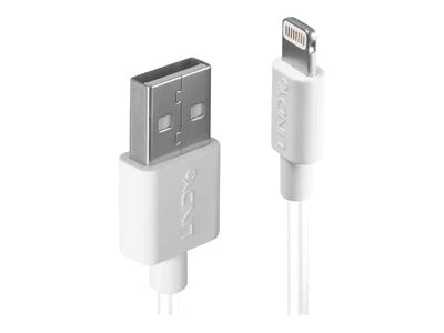 USB Kabelis - LINDY USB Type A į Lightning Laidas, M/M, 480Mbps, 0.5 m, Baltas