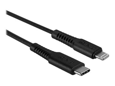 USB Kabelis - LINDY USB Type C į Lightning Laidas, M/M, 480Mbps, 0.5 m, Juodas