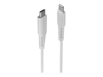 USB Kabelis - LINDY USB Type C į Lightning Laidas, M/M, 480Mbps, 1 m, Baltas