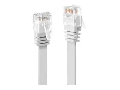 Tinklo Kabelis - LINDY Cat.6 U/UTP Plokščias Tinklo Kabelis, RJ45, M/M, 250MHz, 32AWG, 2 m, Baltas