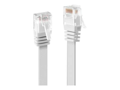 Tinklo Kabelis - LINDY Cat.6 U/UTP Plokščias Tinklo Kabelis, RJ45, 250MHz, 32AWG, M/M, 3 m, Baltas