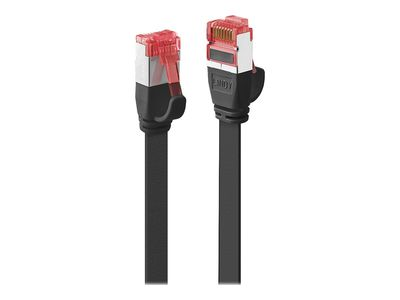 Cat.6 Tinklo Kabelis - Lindy 3m U/FTP Plokščias, 250MHz, Varis, RJ45, Juodas