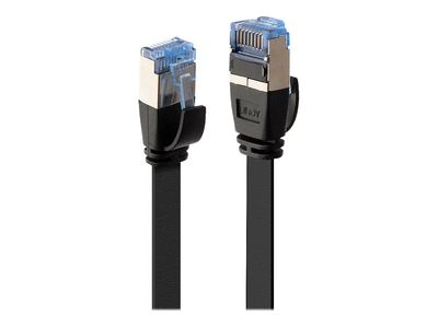 Tinklo Kabelis - LINDY Cat.6A U/FTP Plokščias Tinklo Kabelis, RJ45, M/M, 500MHz, 32AWG, 0.3 m, Juodas