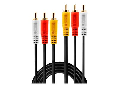 Garso Ir Vaizdo Kabelis - Lindy 3xRCA Kompozitinis Vaizdo Ir Stereo Garso 2 M Paauksuotas