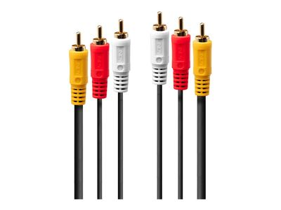 AV Kabelis - Lindy 3xRCA M/M 1 m Paauksuotas