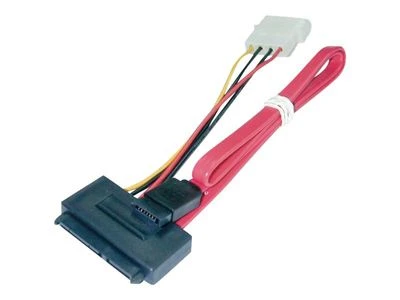 SATA Kabelis - LINDY Vidinis SATA Kabelis, Duomenims ir Energijai (5V) 1x7pin SATA, 0.3 m, Raudonas