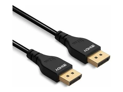 DisplayPort Kabelis - LINDY Slim DisplayPort 1.4 Kabelis, 3 m, Juodas