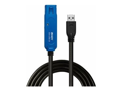 USB Prailginimo Laidas - LINDY USB 3.0 Aktyvus Prailginimo Laidas, 5 Gbps, 20 m, Juodas