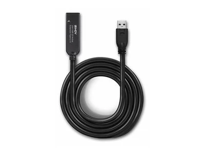 USB Prailginimo Laidas - LINDY USB 3.0 Aktyvus Prailginimo Laidas Type A į C, 10 m, Juodas
