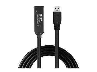 USB Prailginimo Laidas - LINDY USB 3.0 Aktyvus Prailginimo Laidas Type A į C, 10 m, Juodas