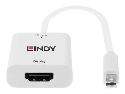 Adapteris - LINDY Mini DisplayPort 1.2 į HDMI 4K 60Hz Aktyvus Adapteris Konverteris, Baltas