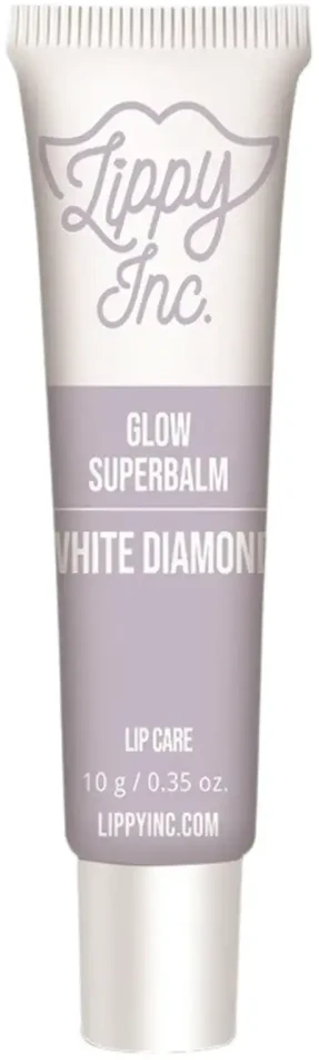 Lippy Inc. Glow Superbalm Baltas Diamond Glossy Finish Lūpų balzamas, 10 g