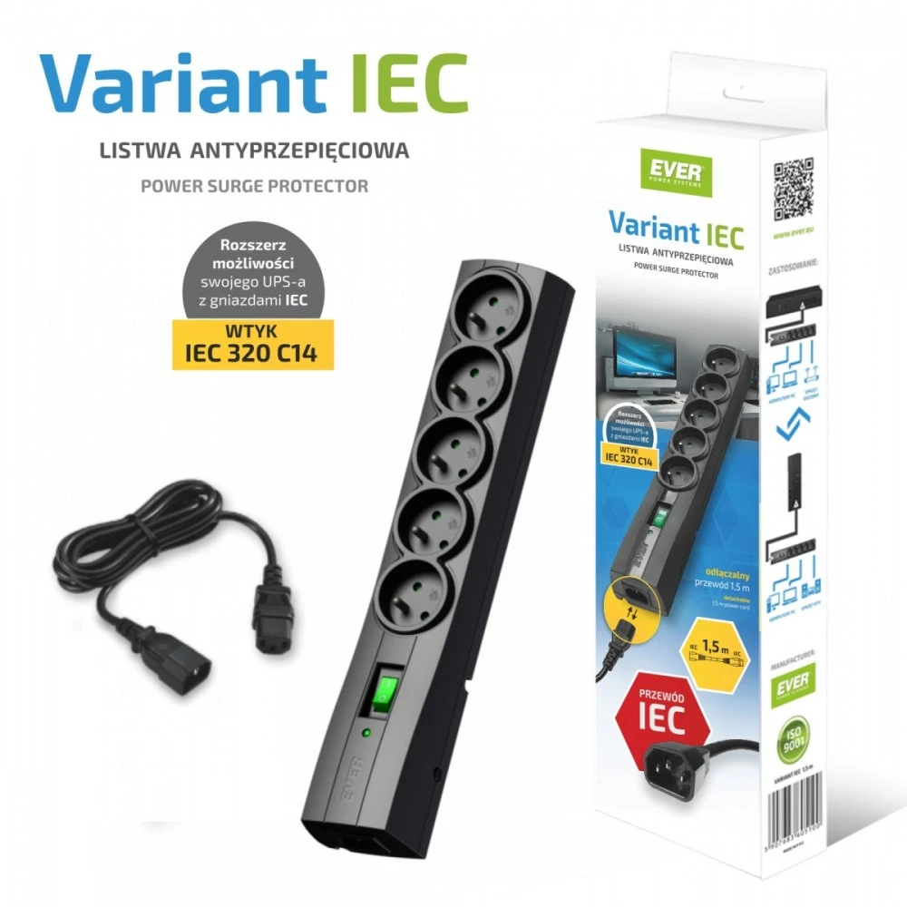Ever Power Strip Variant 5 lizdai 1,5 m (T / LZ09-VAR020 / 0400)