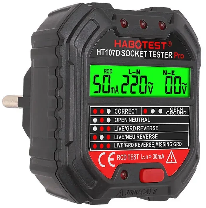 Lizdų testeris su skaitmeniniu ekranu Habotest HT107D