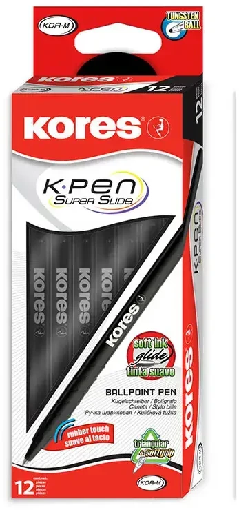 Rutulinis rašiklis KORES KOR-M, 1,0 mm, juodas