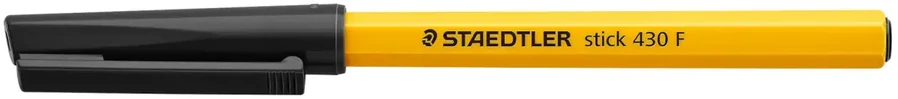 STAEDTLER tušinukas „Stick 430 F“, juodas, 0,3 mm, su dangteliu