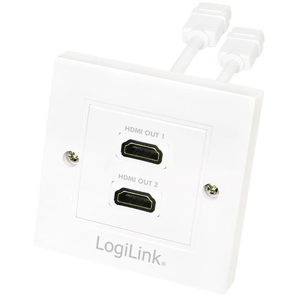Logilink HDMI sieninė plokštė AH0015 2 x HDMI lizdas, HDMI sieninė plokštė, 1 X HDMI lizdas