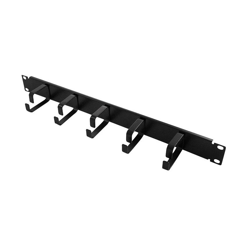 LOGILINK OR101B -19 Kabelių valdymo juosta 1U su 5 fiksuotais metaliniais laikikliais juodas