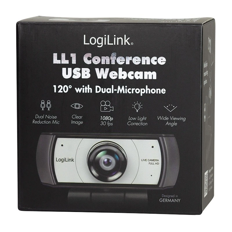 LOGILINK UA0377 HD USB internetinė kamera 120 laipsnių dvigubas mikrofonas