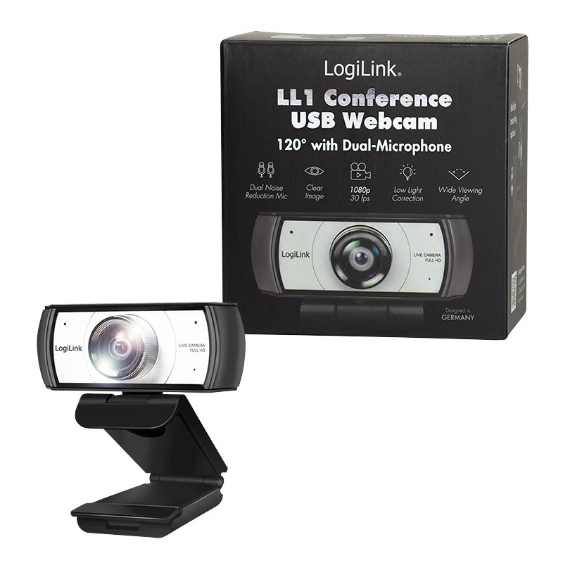 LOGILINK UA0377 HD USB internetinė kamera 120 laipsnių dvigubas mikrofonas