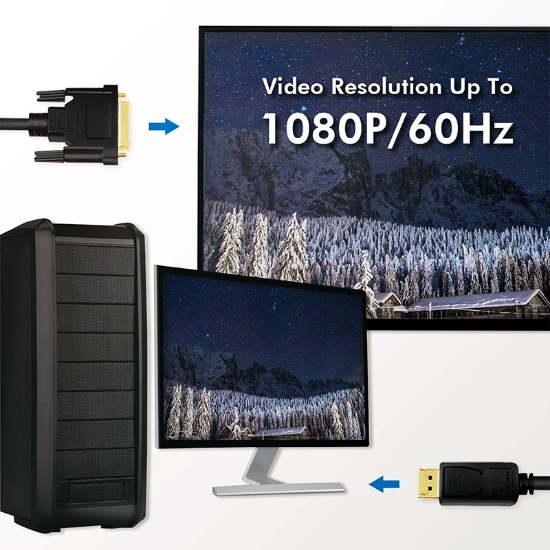 LOGILINK CV0131 LOGILINK - DisplayPort į DVI laidas, juodas, 2m
