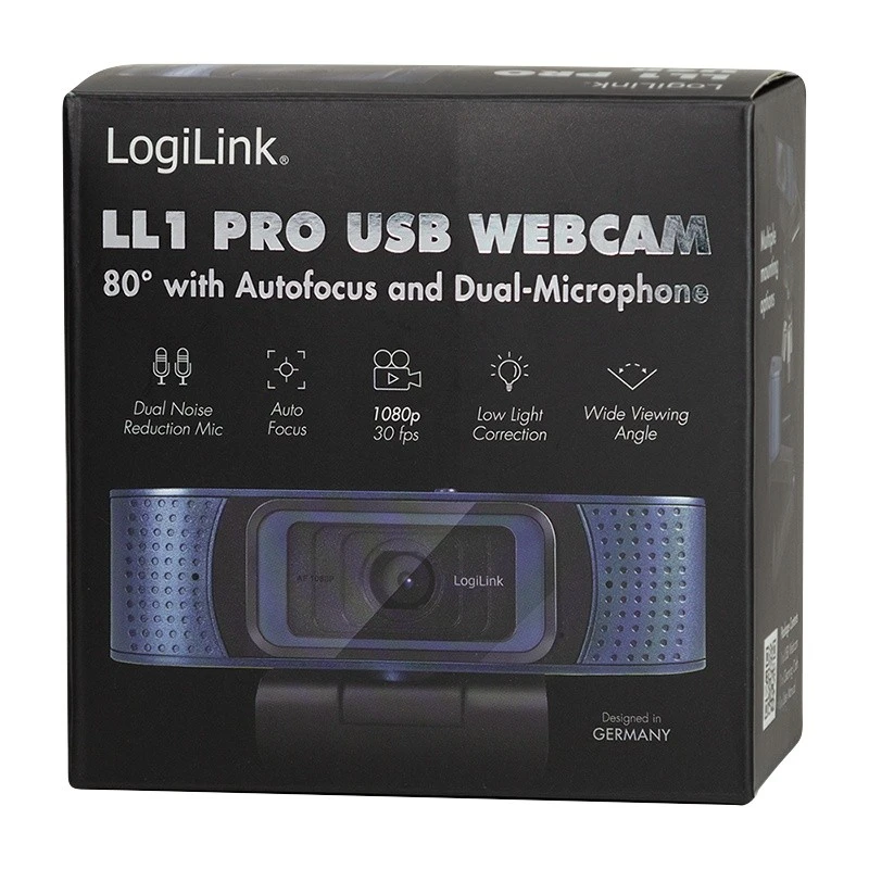 LOGILINK UA0379 HD USB internetinė kamera 80 laipsnių dvigubas mikrofonas