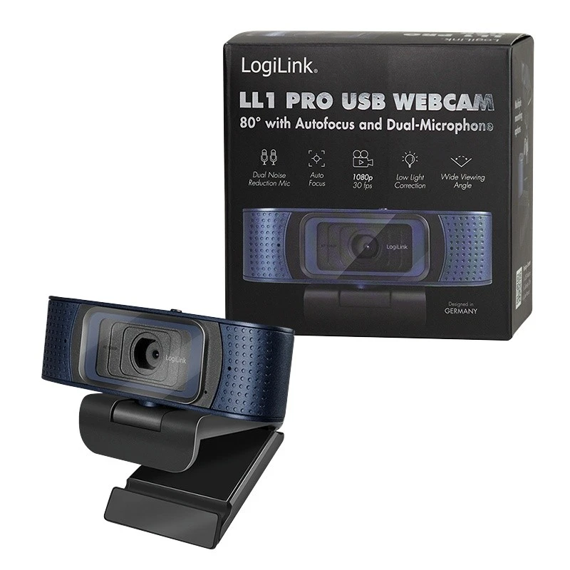 LOGILINK UA0379 HD USB internetinė kamera 80 laipsnių dvigubas mikrofonas