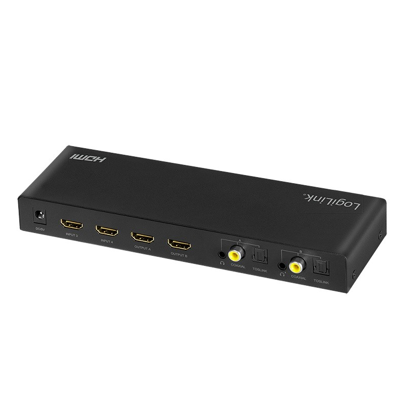 LogiLink Jungiklis 4x2 hdmi, 4k 60hz, su pultu