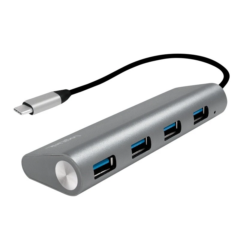 LOGILINK UA0309 LOGILINK- USB-C 3.1 šakotuvas, 4 portai, aliuminio korpusas, pilkos