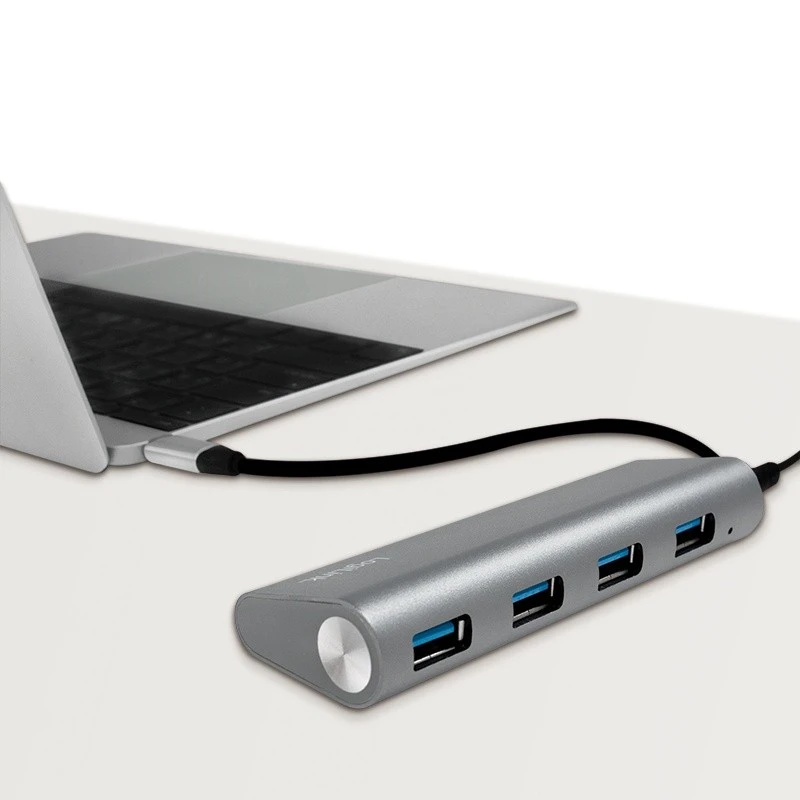 LOGILINK UA0309 LOGILINK- USB-C 3.1 šakotuvas, 4 portai, aliuminio korpusas, pilkos