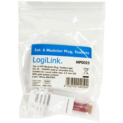 LOGILINK MP0025 LOGILINK - UTP Cat.6 modulinis kištukas be įrankių
