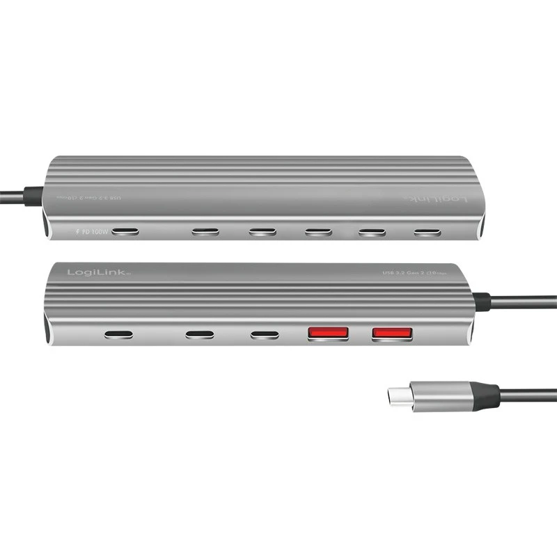 LogiLink Hub USB3.2 2xUSB-A, 8x USB-C, PD, 100W