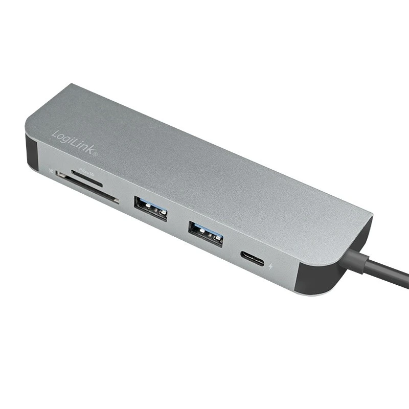 LOGILINK – USB-C™ daugiafunkcis šakotuvas, HDMI, PD, kortelių skaitytuvas, USB 3.2 Gen.