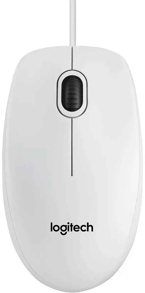 Pelė LOGITECH B100, USB, balta sp.