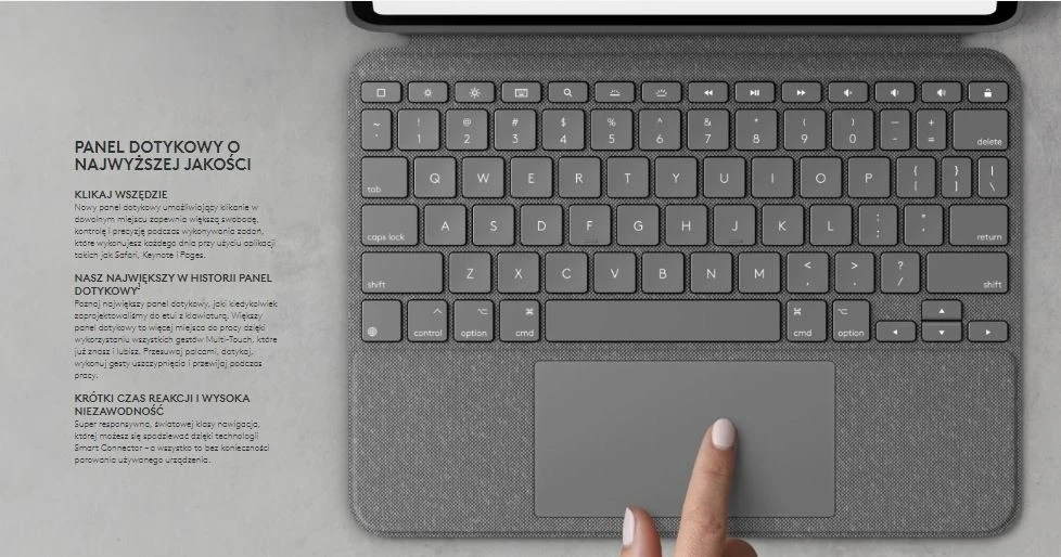 „Logitech Combo Touch iPadPro 12.9 Graphite“.