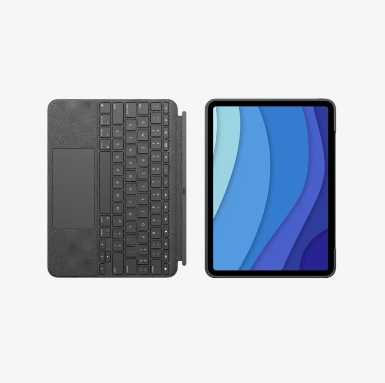 „Logitech Combo Touch iPadPro 12.9 Graphite“.