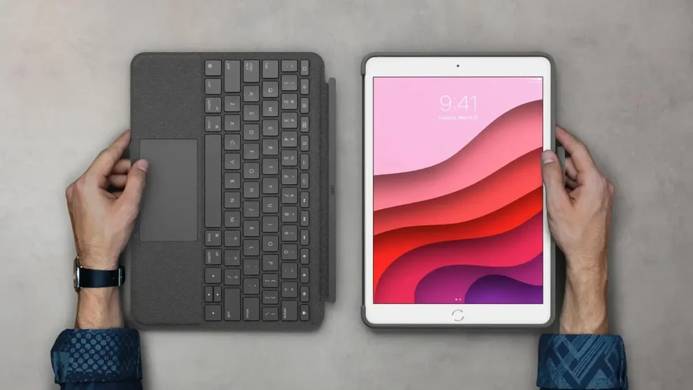 Logitech Combo Touch mobiliojo įrenginio klaviatūra QWERTZ Vokiečių Grafitas Smart Connector