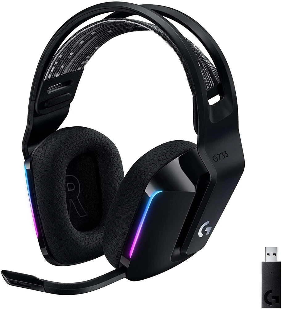 Belaidės ausinės Logitech G733 Lightspeed, Juodos spalvos