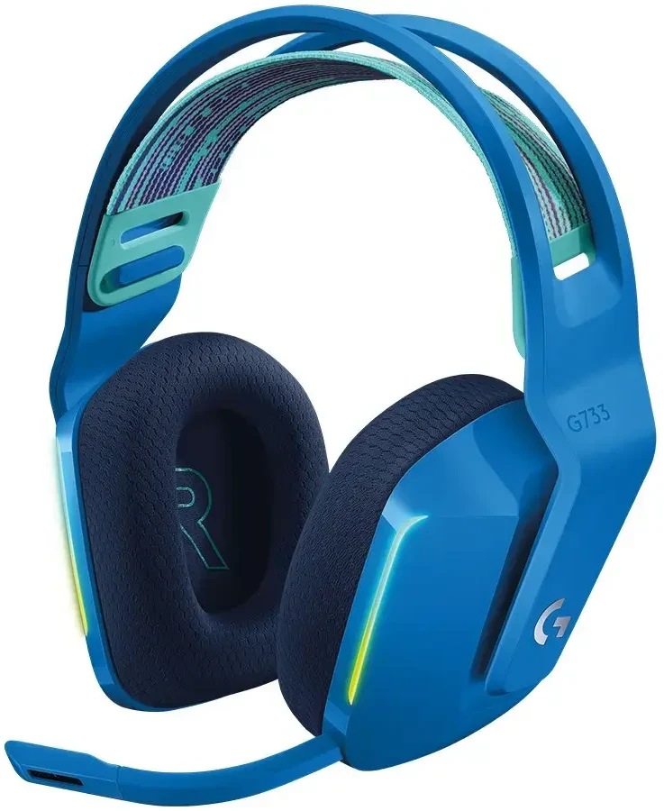 Belaidės ausinės Logitech G733, LIGHTSPEED, RGB, Mėlynos spalvos