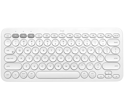 Belaidė Multi-Device Bluetooth Klaviatūra Logitech K380, DE išdėstymas, Balta