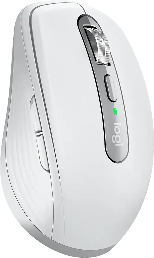 Belaidė pelė Logitech MX Anywhere 3S - RF belaidė + Bluetooth, lazerinis, 8000 DPI, Pale Pilkas (Baltas)