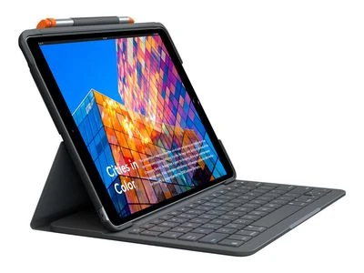 Logitech Slim Folio QWERTZ Vokiečių Grafitas „Bluetooth“